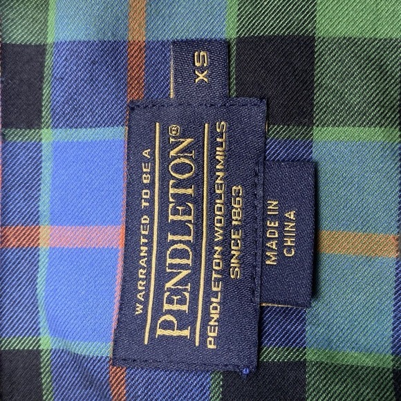 Pendleton Women’s 100% Cotton Long Sleeve‎ Shirt Blue Plaid Size Extra Small - Picture 5 of 7